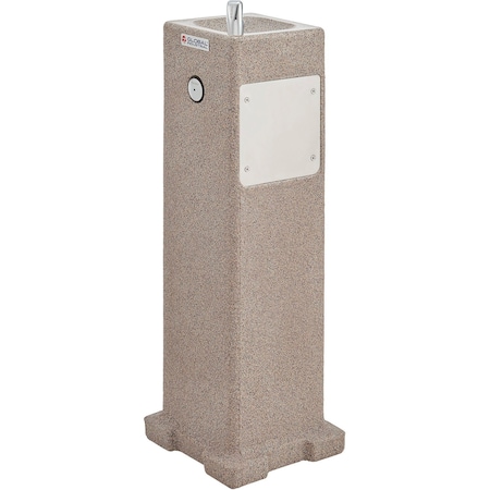 Global Industrial Outdoor Pedestal Drinking Fountain w/ Filter, Rotocast Granite Finish 603603F